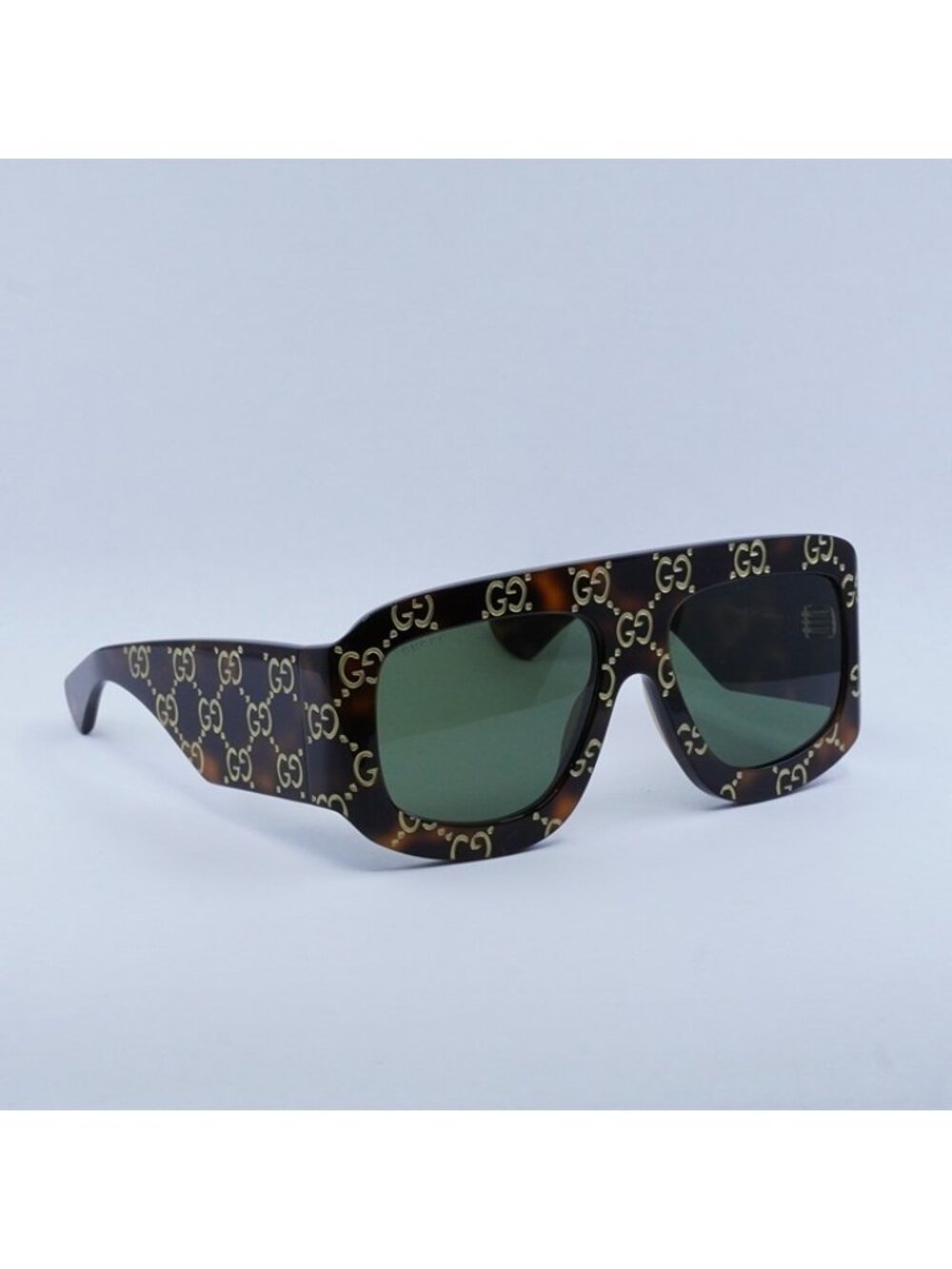 Gucci GG0983S 002 Sunglasses Havana With Gold GG Pattern Square Frame - Picture 9 of 11